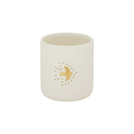 Waxinelichthouder keramiek vogeltje wit/goud / Zusss