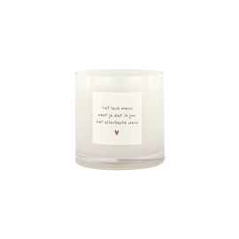 Geurkaars in glas gedicht lief leuk mens M wit / Zusss