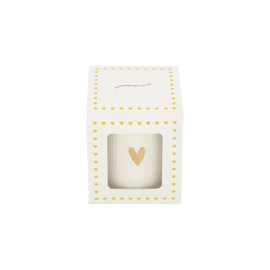 Geurkaars keramiek in doosje een lichtpuntje hart wit/goud / Zusss