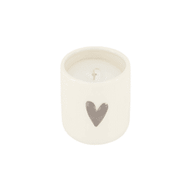 Geurkaarsje keramiek hartje wit/zilver / Zusss