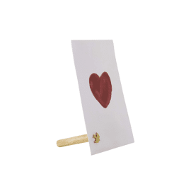 Kaartenstandaard magneet vogeltje goud / Zusss