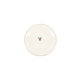 Gebaksbordje Hartje Wit/Goud / Zusss