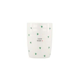 Koffiemok Hartjes Lieve Broer Wit / Groen / Zusss