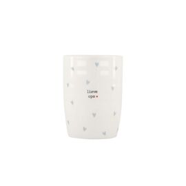 Koffiemok Hartjes Lieve Opa Wit / Lichtblauw / Zusss