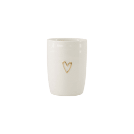 Koffiemok open hartje wit/goud / Zusss