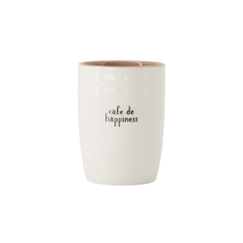 Koffiemok cafe de happiness wit/zwart / Zusss