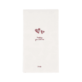 Servetten rechthoek happy you and me wit/zwart/rood / Zusss