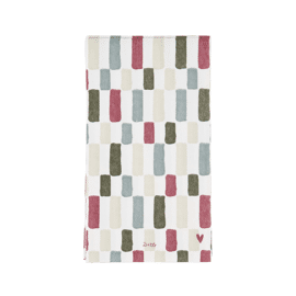 Servetten rechthoek hartje print multicolor / Zusss