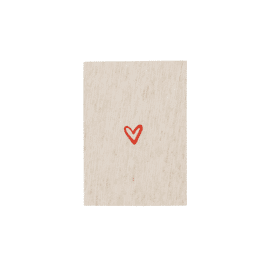 Postkaart hartje rood/linnen / Zusss