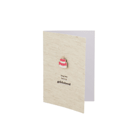 Wenskaart magneet taart linnen/roze / Zusss