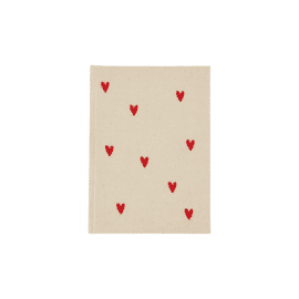Notitieboek linnen hartjes rood / Zusss
