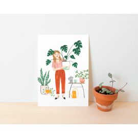 Postkaart Plant lady / Studio Kuukeluus