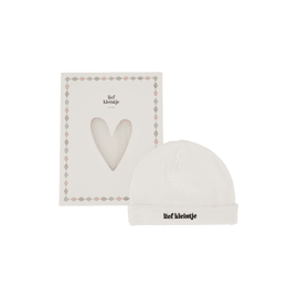 Mutsje lief kleintje in doosje maat 50/56 wit/zwart / Zusss
