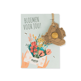 Kaart met bloemhanger en zaadbommetje Bloemen voor jou / Blossombs