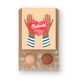 Weggeefcadeautje met 2 zaadbommetjes Bedankt voor je inzet / Blossombs