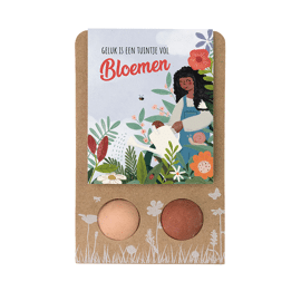 Weggeefcadeautje met 2 zaadbommetjes Geluk is een tuintje vol bloemen / Blossombs