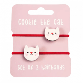 Haarelastieken set/2 Cookie the cat / Rex London