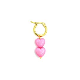 Oorhanger Pink hearts 1 pcs / Boho-beach