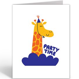 Wenskaart Party Time - giraffe / 1973