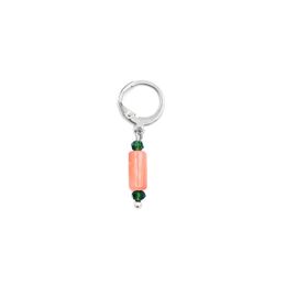 Oorhanger Beads green-pink-silver 1 pcs / Boho-beach