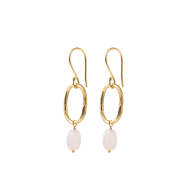 Graceful Rose Quartz Earrings / A Beautiful Story