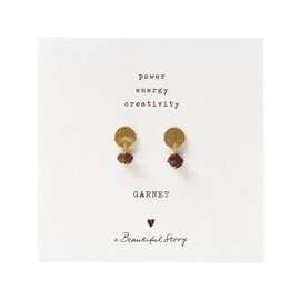 Mini Coin Granaat Earrings / A Beautiful Story