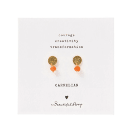 Mini Coin Carnelian Earrings / A Beautiful Story
