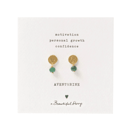 Mini Coin Aventurine Earrings / A Beautiful Story