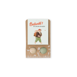 Weggeefcadeautje met 2 zaadbommetjes Bedankt dat je mij hebt laten groeien / Blossombs