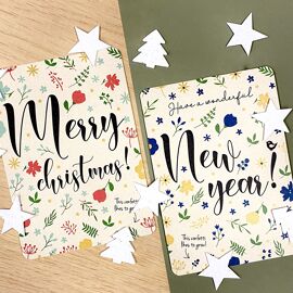 Plantbare confetti met postkaart Merry Christmas / Bloom your message