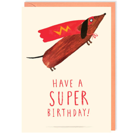 Wenskaart Super dog birthday / Ohh Deer 