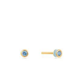 Powder Blue Enamel gold stud earring / Ania Haie