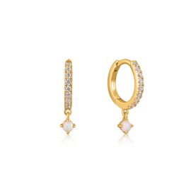 Ania Haie Gold sparkle kyoto opal drop huggie hoop