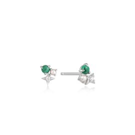 Malachite Star Stud earrings silver / Ania Haie