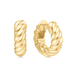 Ania Haie Bold Texture medium huggie hoop earrings