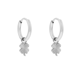 Earrings small with pendant flamed clover / Essentialistics