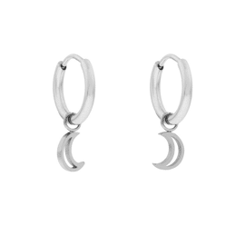 Earrings small with pendant Open moon / Essentialistics