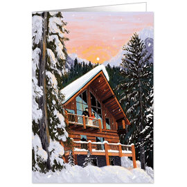 Wenskaart Christmas cabin / Heartfelt