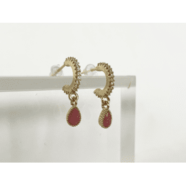Earrings Pink drop bling / Stay Gold by Mme Bovary