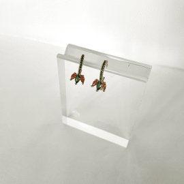 Earrings hoop bling orange-green / Stay Gold by Mme Bovary