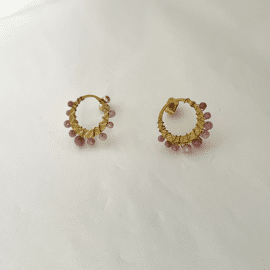 Earrings Pink - flat hoop / Stay Gold by Mme Bovary