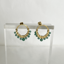 Earrings Turquoise - flat hoop / Stay Gold by Mme Bovary