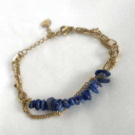 Dubbel armbandje Blauw / Stay Gold by Mme Bovary