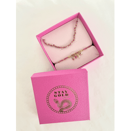 Set Armbandje + halsketting - Pink / Stay Gold by Mme Bovary