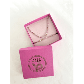Set Armbandje + halsketting - Light pink / Stay Gold by Mme Bovary