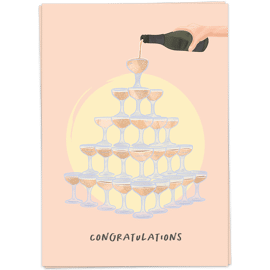 Postkaart Champagne tower / Kaart Blanche