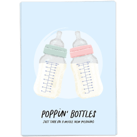Postkaart Poppin bottles / Kaart Blanche