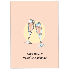 Postkaart Drink Champagne / Kaart Blanche  