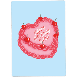 Postkaart Birthday bitch cake / Kaart Blanche