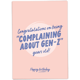 Postkaart Gen Z bday / Kaart Blanche  